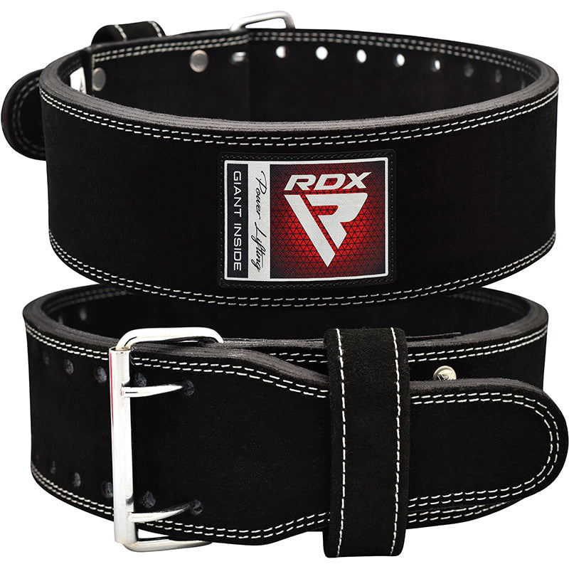 RDX 4PB Suede Leather Black Powerlifting Belt - Redglove