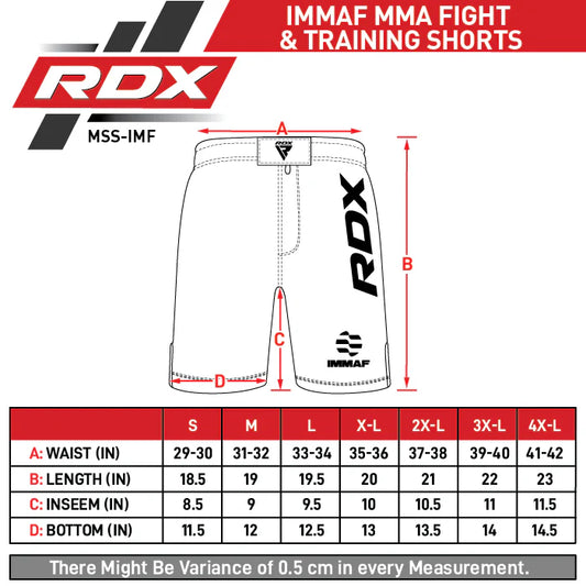 RDX IMMAF Approved MMA Shorts Azules - Redglove