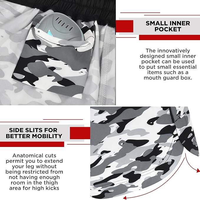 RDX Pantalones Cortos – Shorts para Kickboxing, Muay Thai, MMA,  BJJ y Entrenamiento - Redglove 