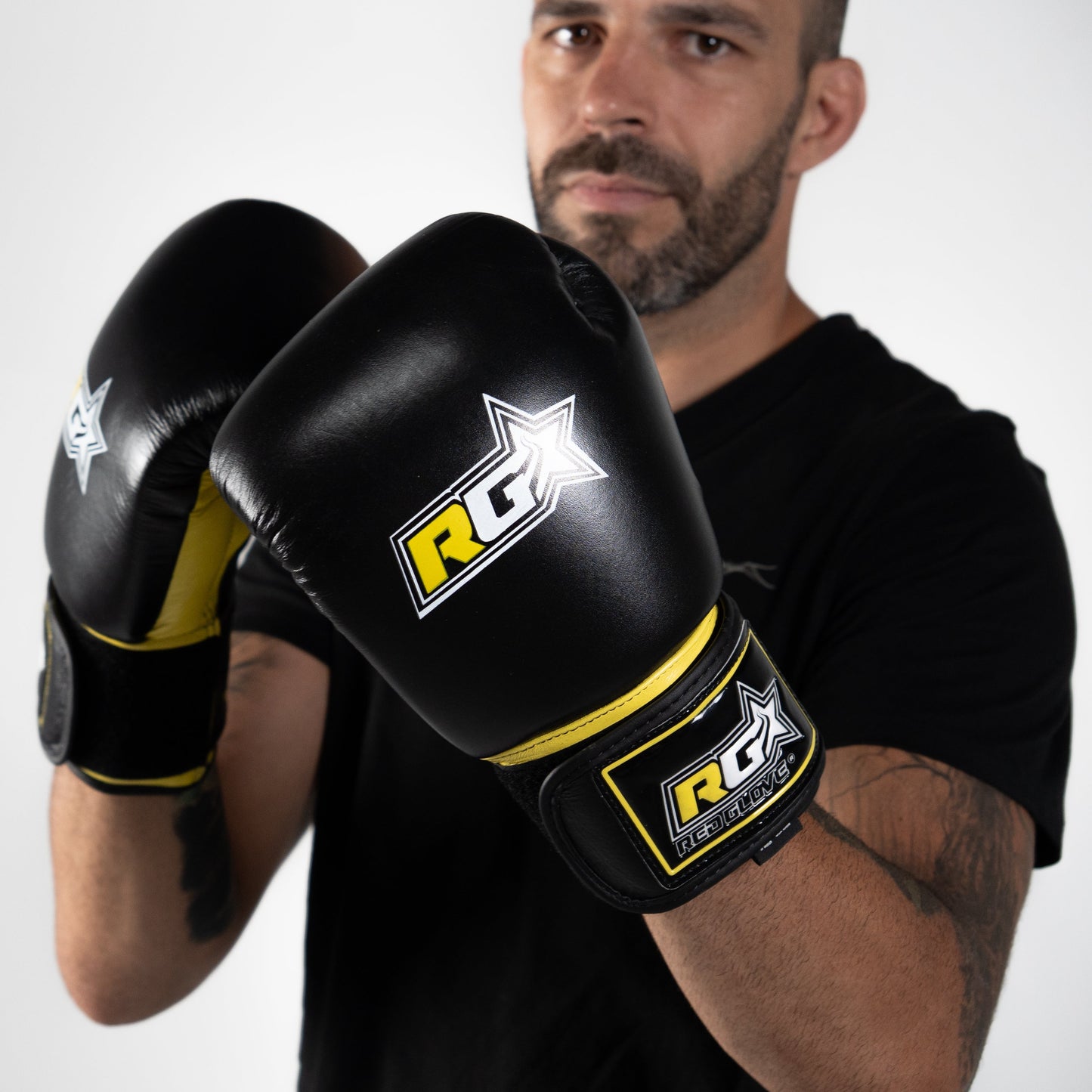 Guantes Kick Boxing Muay thai   - RAM MUAY SERIES - yellow black - Redglove 