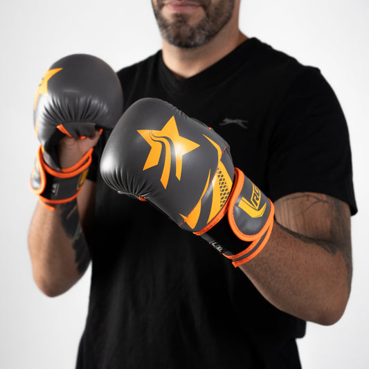 Guantillas MMA Revolution Pro - Orange Grey - Redglove 