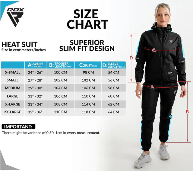 Traje de Sauna RDX H1 Sauna Suit Mujer - Recorte de peso - Redglove 