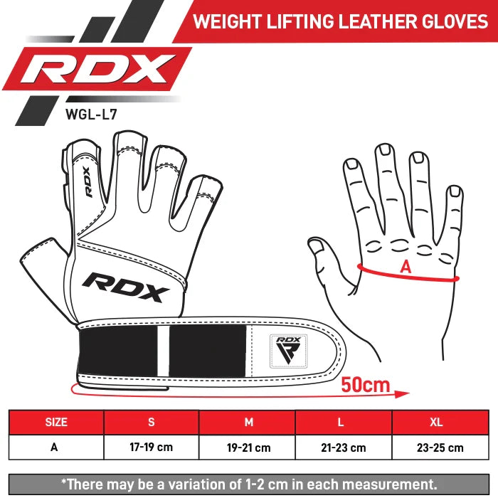 Guantes de Gimnasio RDX L7 de Cuero – Agarre Antideslizante y Sujeción de Muñeca - Redglove 