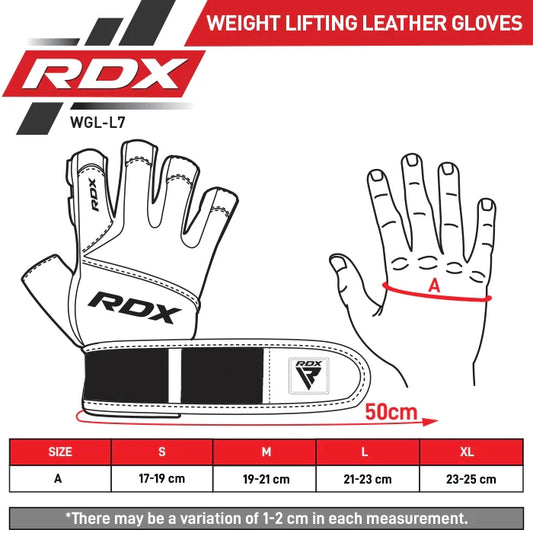 Guantes de Gimnasio RDX L7 de Cuero – Agarre Antideslizante y Sujeción de Muñeca - Redglove 