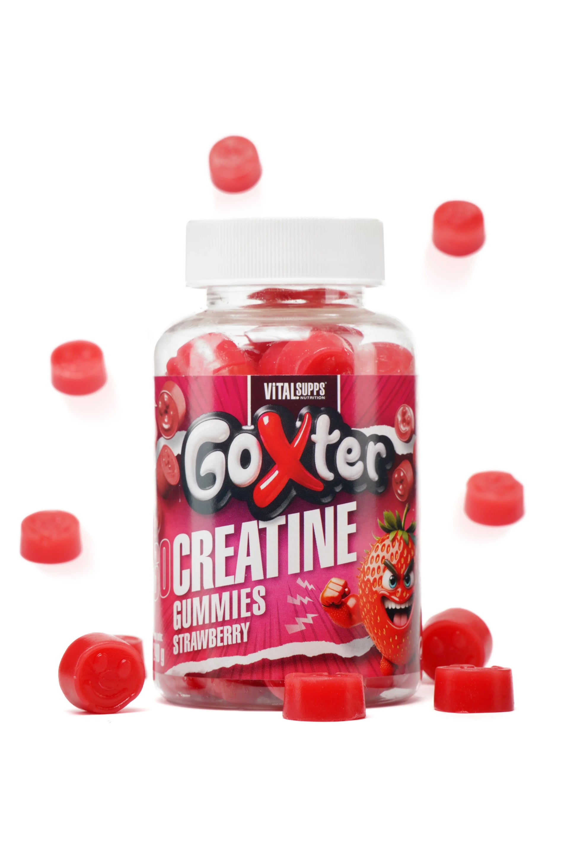 Gominolas de Creatina – Sabor Fresa Ácida (Sin Azúcar) - Redglove 