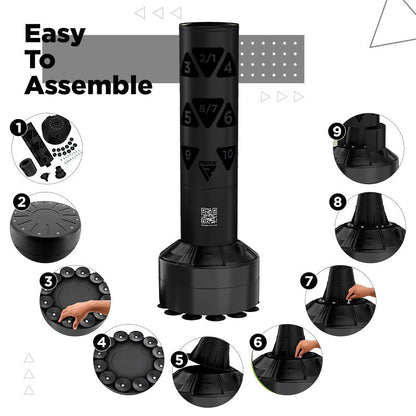 RDX Kt Ronin 4ft 2-In-1 Kids Free Standing Punch Bag Black With Gloves For Training & Workout Set #color_Black